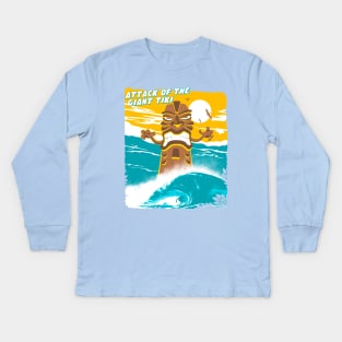 ATTACK OF THE GIANT TIKI Kids Long Sleeve T-Shirt